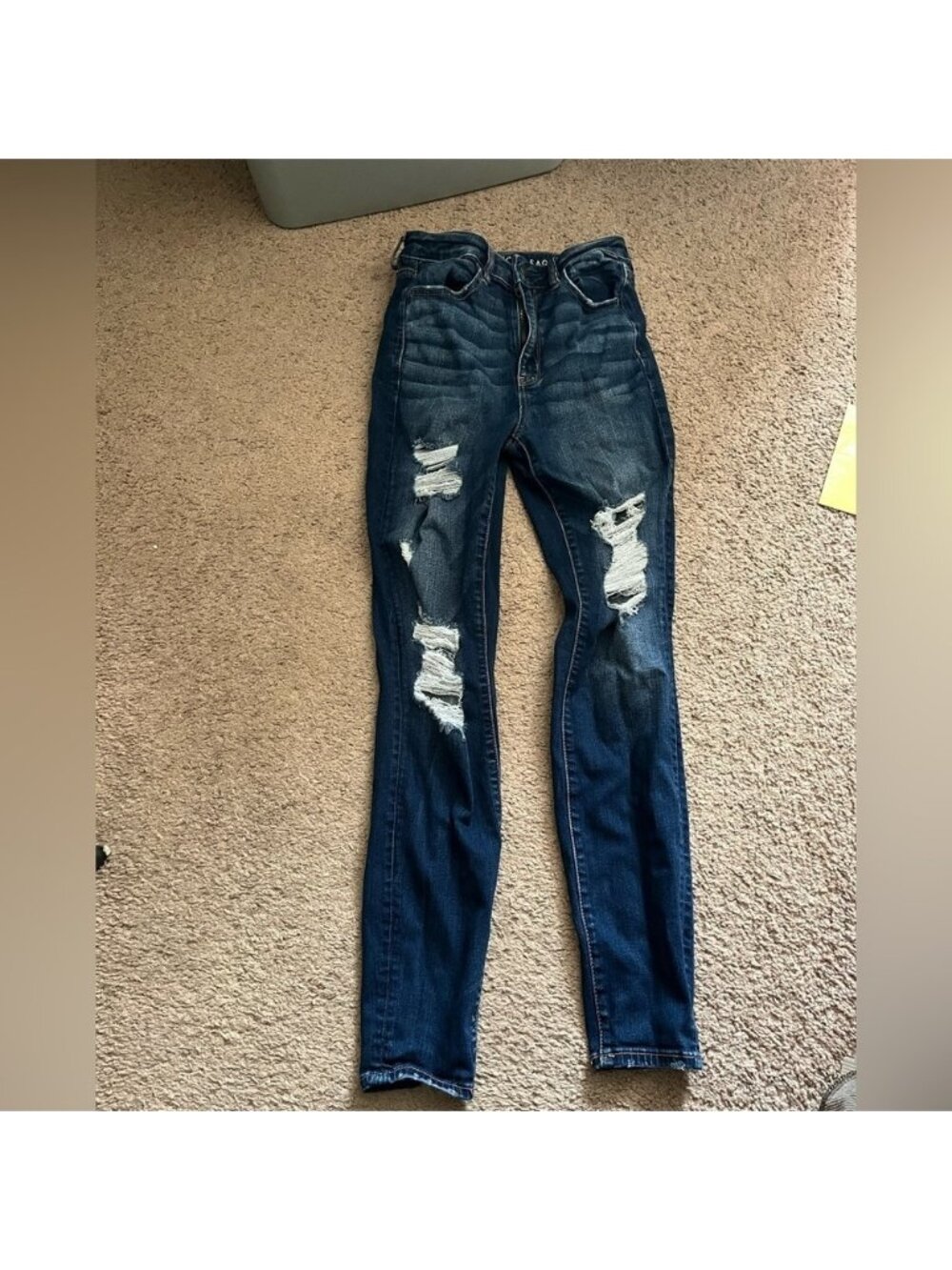 AEO Highest Rise Jeggings Distressed